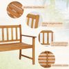 FANTASK Gartenbank Holz, Holzbank wetterfest, 2-Sitzer Sitzbank aus Akazienholz, Balkonbank bis 360 kg belastbar, Terrassenbank, Natur, 122 x 56,5 x 86 cm Bild 5