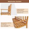 FANTASK Gartenbank Holz, Holzbank wetterfest, 2-Sitzer Sitzbank aus Akazienholz, Balkonbank bis 360 kg belastbar, Terrassenbank, Natur, 122 x 56,5 x 86 cm Bild 4