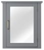 Teamson Home Badezimmermöbel aus Holz an der Wand verspiegelter Medizinschrank mit verstellbarem Regal Grau EHF-F0021 Bild 5