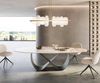 Esstisch Edge Oval 280x130 Keramik Minas Melange Weiß-Beige Infinity Metall Effektfinish Titan Bild 2