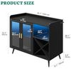 YITAHOME Barschrank mit verstellbaren LED-Lichtern, Kaffeebar mit Weinregal & Haken & Acryl-Türschrank, Küche Buffet Sideboard für Home Bar/Esszimmer/Wohnzimmer, Schwarz Bild 3