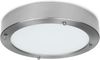 Moderne 12 Watt LED Deckenleuchte fürs Bad aus gebürstetem Stahl & Glas, IP44 Bild 4