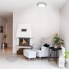 Moderne 12 Watt LED Deckenleuchte fürs Bad aus gebürstetem Stahl & Glas, IP44 Bild 2