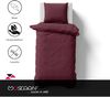 Müskaan - 2 teilig Renforcé Uni Bettwäsche mit Kopfkissen Garnitur, Reißverschluss - für Allergiker geeignet, atmungsaktiv, Bordeaux, 155x220 / 80x80 cm, 100% Baumwolle Bild 2