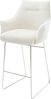 Barstuhl Alja-Flex Bouclé Soft Beige Kufengestell Edelstahl Silberfarben Taschenfederkern Bild 1