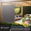 KESSER® Klemmmarkise Senkrechtmarkise außen Ausziehbar & Blickdicht | Vertikalmarkise mit Handkurbel ohne Bohren | Balkon-Sichtschutz & Windschutz für Garten & Terrasse Wasserfest Anthrazit, 150 x 310 cm Bild 5