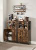 Vasagle Badezimmerschrank, Sideboard, Aufbewahrungsschrank, verstellbare Ablage, Stahlgestell, für Wohnzimmer, Küche, Industriestil, vintagebraun-schwarz Bild 5