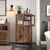 Vasagle Badezimmerschrank, Sideboard, Aufbewahrungsschrank, verstellbare Ablage, Stahlgestell, für Wohnzimmer, Küche, Industriestil, vintagebraun-schwarz Bild 4