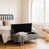 Sitztruhe Dals Samt 100x40x42 cm Grau [en. casa] Bild 3