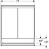 Geberit ONE Spiegelschrank mit ComfortLight, 2 Türen, Unterputzmontage, mit Nische, 75 x 90 x 15 cm, 505.822.00, Farbe: weiss / Aluminium pulverbeschichtet - 505.822.00.2 Bild 3
