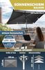 Menz Sonnenschirm Balkon - 3-IN-1 Sonnenschutz Balkon SET in Anthrazit, UPF 50+ Sonnenschirm rechteckig 200x125 cm + stabiler Sonnenschirmhalter Balkongeländer + Sonnenschirmhülle Bild 4