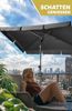 Menz Sonnenschirm Balkon - 3-IN-1 Sonnenschutz Balkon SET in Anthrazit, UPF 50+ Sonnenschirm rechteckig 200x125 cm + stabiler Sonnenschirmhalter Balkongeländer + Sonnenschirmhülle Bild 3