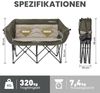 HOMECALL Campingstuhl Camping sofa Faltbar Karpfenstuhl Camping Couch Doppelter (1 St), Camping-Sitzbank Für 2 Personen, big 320 kg Bild 3