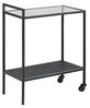Servierwagen SEAFORD Barwagen schwarz matt und Glas Bild 1