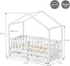 ML-DESIGN Spielbett Hausbett Kinderbett inkl. 2 Schubladen, Lattenrost und Rausfallschutz, Abenteuerbett 70x140cm Haus Bett Himmelbett Kiefer Jugendbett Weiß Bild 3