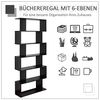 HOMCOM Standregal 6 Fächer CD DVD Raumteiler Wandregal Bücherregal Wandregal Büro Regal 80 x 24 x 191 cm Bild 4