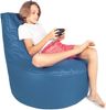 Patchhome Gamer Kissen Lounge Kissen Sitzsack Sessel Sitzkissen In & Outdoor geeignet fertig befüllt | Blaugrau - Ø 75cm x Höhe 80cm - in 2 Größen und 25 Farben Bild 4