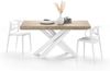 MOBILI FIVER, Ausziehbarer Tisch Emma 160, Eiche mit weißen X-Beinen, Laminiert/Eisen, Made in Italy Bild 5