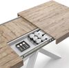 MOBILI FIVER, Ausziehbarer Tisch Emma 160, Eiche mit weißen X-Beinen, Laminiert/Eisen, Made in Italy Bild 4