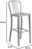 Flash Furniture Barhocker mit Rückenlehne – Metall-Barstuhl für Innen- und Außenbereich – Tresenstuhl ideal für die gewerbliche Nutzung – 2er Set – Silber Bild 2