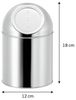 Tischabfalleimer Edelstahl 1L | Mini Mülleimer mit Push-Deckel | Abfallbehälter kompakt für Küche, Büro, Bad | runder Tisch Mülleimer rostfrei spülmaschinengeeignet Bild 4
