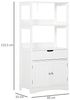 kleankin Badezimmer Midischrank Badezimmerschrank mit 2 offnenen Regalen Schublade Unterschrank Weiß 60 x 33 x 122,5 cm Bild 3