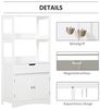 kleankin Badezimmer Midischrank Badezimmerschrank mit 2 offnenen Regalen Schublade Unterschrank Weiß 60 x 33 x 122,5 cm Bild 4