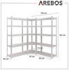 Arebos Schwerlastregal, Eckregal 180 x 90 x 40 cm, 180 x 70 x 70 cm, je 875 kg, Set 3-tlg, Stecksystem Bild 3