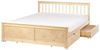 Bett mit Schubladen OLENDON 160x200 cm Holz Heller Holzfarbton Bild 5