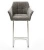 Barstuhl Yulo-Flex Bouclé Soft Schlamm Freischwinger Flach Edelstahl Silberfarben Bild 3