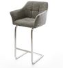 Barstuhl Yulo-Flex Bouclé Soft Schlamm Freischwinger Flach Edelstahl Silberfarben Bild 2
