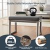 CangLong 70cm Rechteckiger Fußhocker Bequemer Stoff gepolstert Holzbank Sitz für Wohnzimmer, Schlafzimmer & Outdoor, Grau Bild 4
