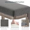 CangLong 70cm Rechteckiger Fußhocker Bequemer Stoff gepolstert Holzbank Sitz für Wohnzimmer, Schlafzimmer & Outdoor, Grau Bild 5