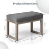 CangLong 70cm Rechteckiger Fußhocker Bequemer Stoff gepolstert Holzbank Sitz für Wohnzimmer, Schlafzimmer & Outdoor, Grau Bild 3