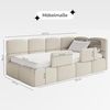 Selsey 'Cloudy' Jugendbett 120 cm, Bettkasten, Chenille, Kopfteil rechts, Hellgrau Bild 3