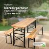 Holz4home Bierzeltgarnitur mit Sonnenschirmhalterung, 3-teilig, klappbar, Tannenholz natur, 167 x 50 x 75-101 cm Bild 2