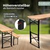 Holz4home Bierzeltgarnitur mit Sonnenschirmhalterung, 3-teilig, klappbar, Tannenholz natur, 167 x 50 x 75-101 cm Bild 4