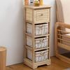 Rebecca Mobili Beistellschrank Kommode Badezimmer 1 Schublade 3 Körbe Holz Hellbraun Country Küche Wohneinrichtung - 81 x 30 x 27 cm (H x B x T) - Art. RE6106 Bild 2