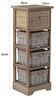 Rebecca Mobili Beistellschrank Kommode Badezimmer 1 Schublade 3 Körbe Holz Hellbraun Country Küche Wohneinrichtung - 81 x 30 x 27 cm (H x B x T) - Art. RE6106 Bild 3