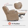 M MCombo Fernsehsessel mit Aufstehhilfe Elektrisch 7550, 3 Motoren, Rückenlehne & Beinstütze Getrennt Verstellbar, Relaxsessel mit Liegefunktion bis 170° (Chenille, Beige) Bild 4
