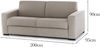 Talamo Italia - 2-Sitzer festes Sofa Rosanna, Wohnzimmersofa aus gepolstertem Stoff, Standardarmlehnen, 100 % Made in Italy, cm 200x95h90, Taupe Bild 2