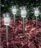 Grundig Solar Gartenleuchten - Solarleuchten 4 Stück - Gartenlampen für Draußen - Solarlampen mit Weißem Licht - 6-8 Stunden Batterielebensdauer - IP44 Wasserbeständig - Ø4,8x36,5 cm - Edelstahl Bild 4