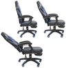 Gaming Stuhl Bürostuhl Racing Stuhl Chefsessel - Schreibtischstuhl Drehstuhl mit Schalensitz und Sportsitz - PC Stuhl Schwarz/Blau Bild 3