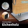 holz4home® Magnet-Messerblock aus Eichenholz I Messerhalter mit Fuß aus Edelstahl, inkl. Messerschärfer & Flaschenöffner Bild 4