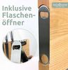 holz4home® Magnet-Messerblock aus Eichenholz I Messerhalter mit Fuß aus Edelstahl, inkl. Messerschärfer & Flaschenöffner Bild 5
