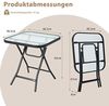 FANTASK Klapptisch quadratisch, wetterfester Beistelltisch, Gartentisch mit Tischplatte aus gehärtetem Glas, für Balkon, Garten, Terrasse, 46,5 x 46,5 x 42 cm Bild 2
