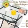 FANTASK Klapptisch quadratisch, wetterfester Beistelltisch, Gartentisch mit Tischplatte aus gehärtetem Glas, für Balkon, Garten, Terrasse, 46,5 x 46,5 x 42 cm Bild 5