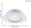 Eglo 95887 Hochvolt LED Einbauleuchte Pineda in weiß 1X12W Ø 10,2cm IP44 Bild 5