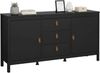 Dmora - Kommode Lisiane, Wohnzimmerbuffet, Wohnzimmer-Sideboard, Moderne Küchen-Speisekammer, 151x38 h80 cm, Schwarz Bild 3