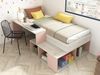 Vente-unique - RIGALI Bett Holz, Platte PuderrosaBeige - B 128,8 cm x H 100,5 cm x L 204,4 cm233,2 cm Bild 5